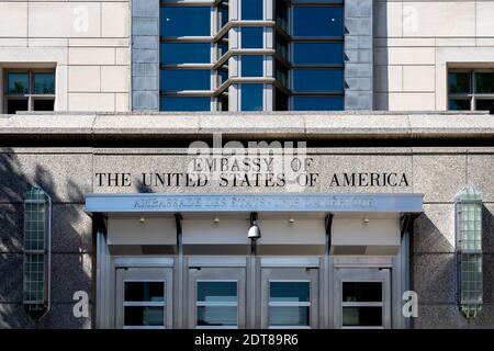 Das Gebäude der Botschaft der Vereinigten Staaten von Amerika wird in Ottawa, Kanada, gezeigt Stockfoto