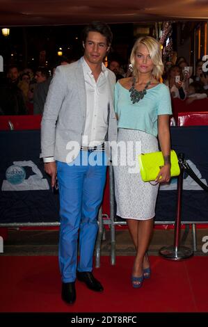 Caroline Receveur und Freund Valentin nahmen an der Globes de Cristal Zeremonie 2014 Teil, die am 10. März 2014 im Le Lido in Paris, Frankreich, stattfand. Foto von Nicolas Genin/ABACAPRESS.COM Stockfoto