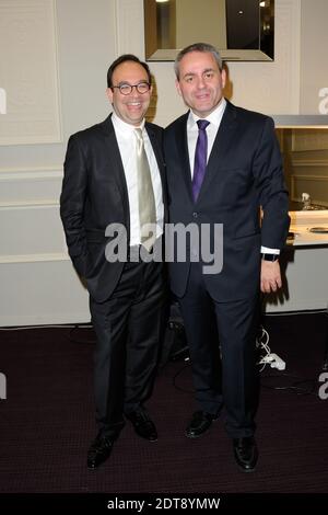 Xavier Bertrand, Frank Melloul bei der I24 News Launch Party im Pavillon Cambon, Paris, Frankreich am 12. März 2014. Foto von Alban Wyters/ABACAPRESS.COM Stockfoto