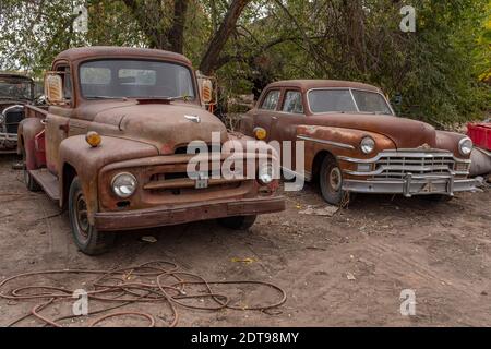 Liquidation eines Autoschrottplatzes in Albuquerque, New Mexico Stockfoto