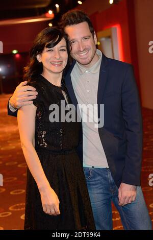 Maria Pitarresi und Jeremy Lorca posieren vor der Vorführung von Le Vieux Qui Ne Vouliit Pas Feter Son Anniversaire während des Festivals 2 Valenciennes in Valenciennes, Frankreich am 20. März 2014. Foto von Nicolas Briquet/ABACAPRESS.COM Stockfoto