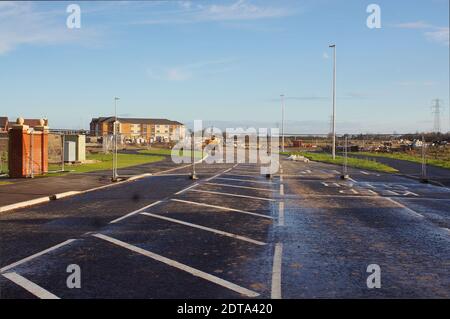 Eine neue Straße während der Bauarbeiten am Wyberton Quadranten Projekt Stockfoto