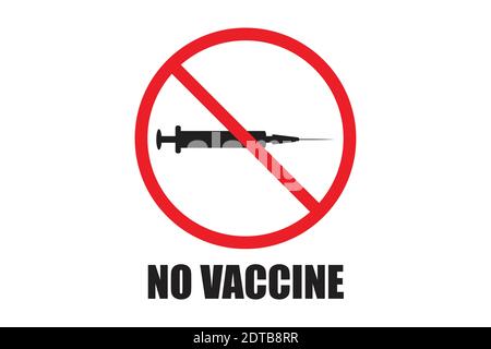 VEKTORGRAFIK: KEINE IMPFUNG Coronavirus-Impfstoffspritze Stock Vektor