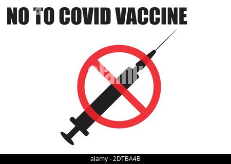 VEKTORGRAFIK: KEINE IMPFUNG Coronavirus-Impfstoffspritze Stock Vektor