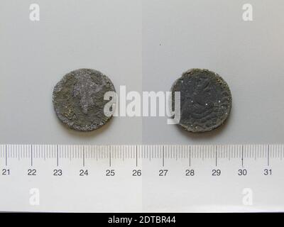 Münzstätte: Edessa, Mesopotamien, Münze von Edessa, 201–99, Kupfer, 9.42 g, 6:00, 23.7 mm, ausgegraben in Dura-Europos, hergestellt in Edessa, Mesopotamien, römisch, 3. Jahrhundert, Numismatik Stockfoto