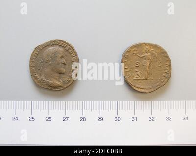 Herrscher: Maximinus I., Kaiser von Rom, ca. 173–238 n. Chr., regiert 235–38, Münzstätte: Rom, Sestertius von Maximinus I., Kaiser von Rom, 236–38 n. Chr., Orichalcum, 18.62 g, 1:00, 30 mm, Made in Rome, Italy, Roman, 3. Jahrhundert n. Chr., Numismatik Stockfoto