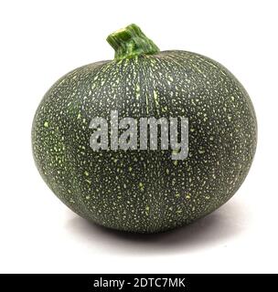 Runde Zucchini auf weißem Hintergrund isolieren Stockfoto