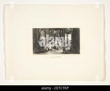 Künstler: J. C. Lemaire, französisch, aktives 18. Jahrhundert, nach: Jean-Baptiste Pater, französisch, 1695–1736, Le Glouton, Radierung, Bild: 8.5 × 13.2 cm (3 3/8 × 5 3/16 in.), französisch, 19. Jahrhundert, Arbeiten auf Papier - Drucke Stockfoto