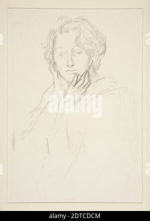 Künstler: Edwin Austin Abbey, amerikanisch, 1852–1911, M.A., 1897, Portrait of Mrs. Abbey, Graphit, White Wove, 35.4 × 28.4 cm (13 15/16 × 11 3/16 in.), Made in United States, American, 19th century, Works on Paper - Zeichnungen und Aquarelle Stockfoto