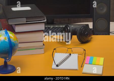 Hintergrund aus den Fächern für den Studenten Stockfoto