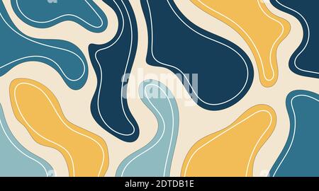 Flüssige organische Form mit Streifen. Abstraktes Hintergrunddesign Stock Vektor