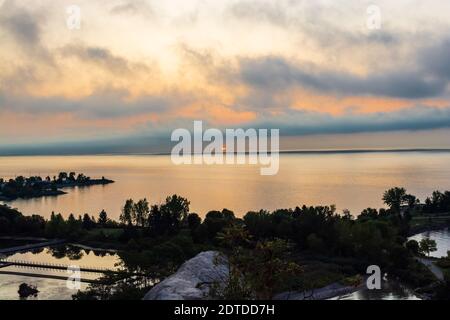 Bluffers Marina Park Scarborough Toronto Ontario Kanada am frühen Morgen sonnenaufgang im Sommer Stockfoto