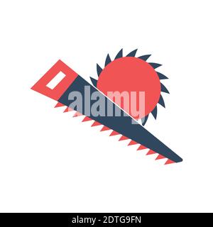 Sägevektorsymbol auf weißem Hintergrund isoliert Stock Vektor