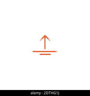 Blättern Sie durch die Seite oder wischen Sie nach oben Piktogramm. Rot dünne abgerundeten Pfeil nach oben Symbol. Wischen Sie nach oben Taste. Isoliert auf Weiß. Upload-Symbol. Upgrade-Zeichen. Nach Norden zeigend A Stock Vektor