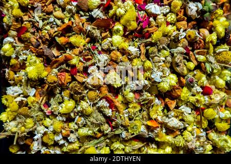 Eine Mischung aus getrocknetem Blumentee Stockfoto