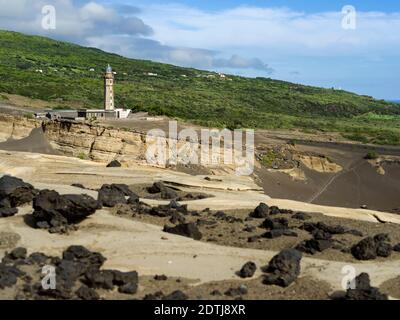 Naturschutzgebiet Vulcao dos Capelinhos. Faial Island, eine Insel auf den Azoren (Ilhas dos Acores) im Atlantischen Ozean. Die Azoren sind eine autonome reg Stockfoto