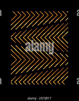 Modernes Design Luxuriöses Poster. Abstrakter Hintergrund mit goldenen Pfeilen auf einem schwarzen. Leuchtend goldene Streifen. Vector Business-Präsentation. Stock Vektor