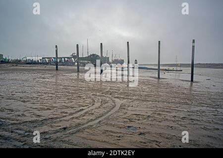 Großbritannien/Essex/Brightlingsea-Hafen bei Ebbe. Stockfoto