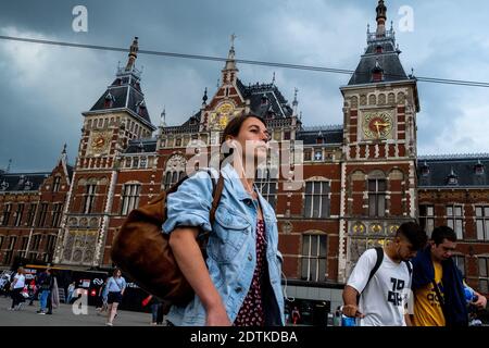 Tägliches Leben in Amsterdam. Vie quotidienne à Amsterdam. Stockfoto