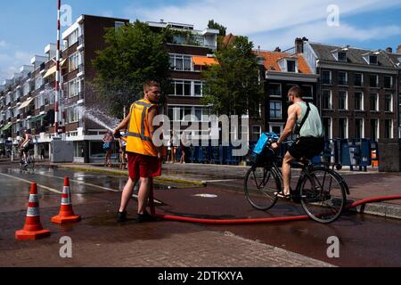 Vie quotidienne à Amsterdam. Tägliches Leben in Amsterdam. Stockfoto