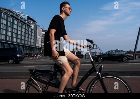 Vie quotidienne à Amsterdam. Tägliches Leben in Amsterdam. Stockfoto