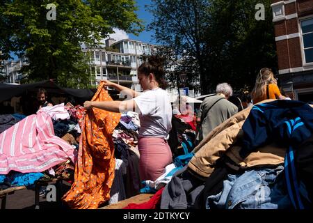 Vie quotidienne à Amsterdam. Tägliches Leben in Amsterdam. Stockfoto