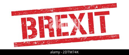 BREXIT Text auf rotem grungy Rechteck Stempelzeichen. Stockfoto