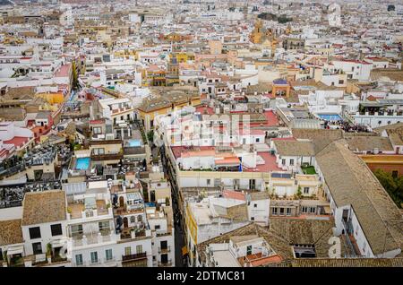 Der Blick von der Kathedrale von Sevilla, Spanien Stockfoto