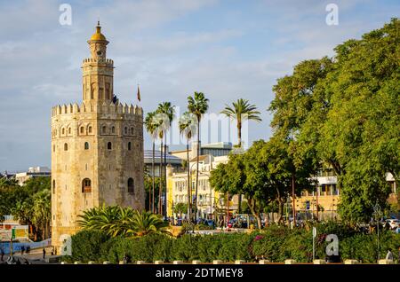 Torre del Oro in Sevilla, Spanien Stockfoto