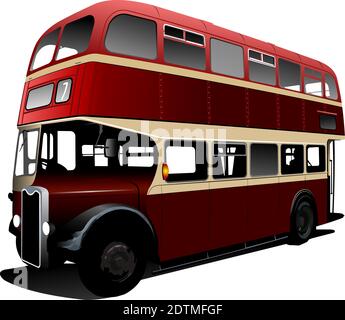 London Doppeldeckerbus rot. Farbige Abbildung Stock Vektor