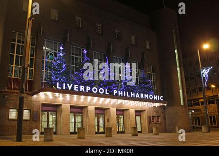 Liverpool Philharmonic Hall zu Weihnachten Stockfoto