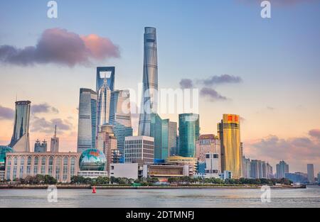 China, Shanghai City, Skyline des Pudong Distrikts, Stockfoto