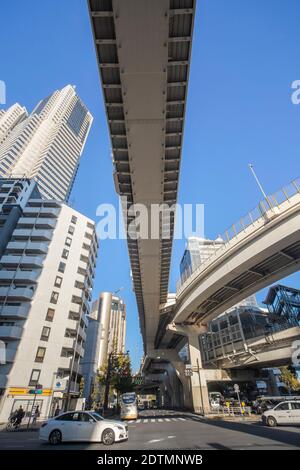 Japan, Tokyo City, Shuto Expressway in Shinjuku Stockfoto