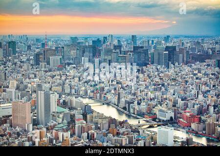 Japan, Tokio, Koto und Chuo Ku, Sumida River Stockfoto