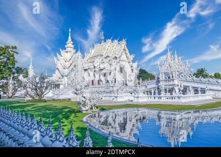 Thailand, Chiang Rai City, Der Weiße Tempel (Wat Rong Khun) Stockfoto