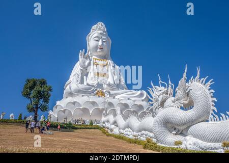 Thailand, Chiang Rai City, Wat Huay Pla Kang, Der Große Budha Stockfoto