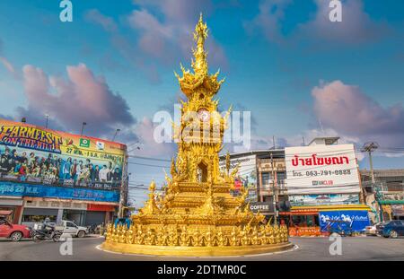 Thailand, Chiang Rai City, der Uhrenturm Stockfoto