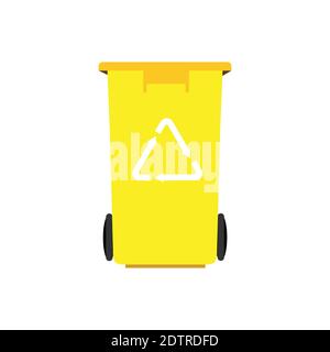 Gelbe Dose für sortierte Plastikmüll-Vektor-Symbol. Recyclingkonzept. Vektor Stock Vektor