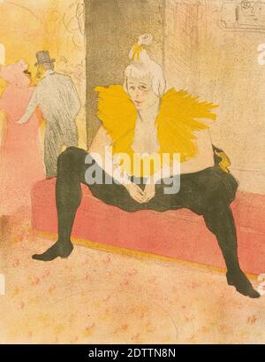 Die Clowness Cha-U-Kao saß. Nach einem farbigen Lithodruck von Henri de Toulouse-Lautrec im Jahr 1896. Aus seiner Serie Elles. Stockfoto