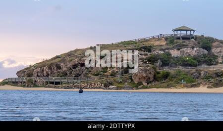 Moore Estuary Lookout an der Mündung des Moore River und Indian Ocean Guilderton Western Australia Stockfoto