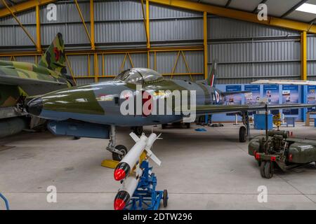 Ein Supermarine Swift FR.5 (WK277) Jagdflugzeug/Aufklärungsflugzeug, Newark Air Museum, in der Nähe von Newark-on-Trent, Nottinghamshire, Großbritannien. Stockfoto