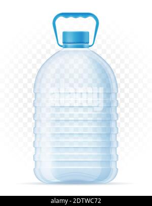 Plastikflasche für Trinkwasser transparente Vektorgrafik isoliert auf Weißer Hintergrund Stock Vektor
