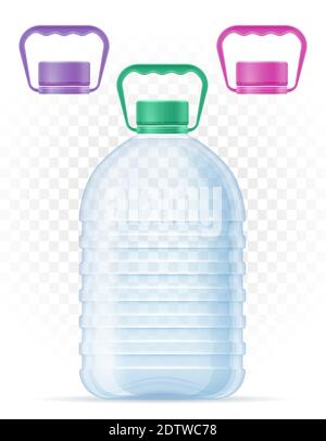 Plastikflasche für Trinkwasser transparente Vektorgrafik isoliert auf Weißer Hintergrund Stock Vektor