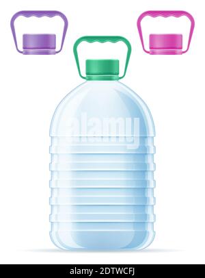 Plastikflasche für Trinkwasser transparente Vektorgrafik isoliert auf Weißer Hintergrund Stock Vektor