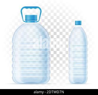 Plastikflasche für Trinkwasser transparente Vektorgrafik isoliert auf Weißer Hintergrund Stock Vektor