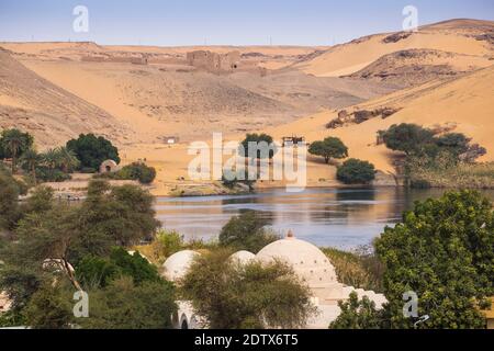 Ägypten, Oberägypten, Assuan, Ansicht des Klosters von St. Simeon Stockfoto