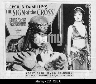 FREDRIC MARCH ELISSA LANDI und CLAUDETTE COLBERT im ZEICHEN DES KREUZES 1932 Regie CECIL B. DeMille Art Regie / Kostüme Mitchell Leisen Paramount Pictures Stockfoto