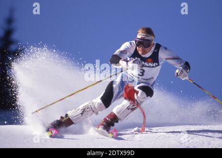 Madonna Di Campiglio, Frankreich. Dezember 2020. Finn Christian JAGGE (NOR, Mi.), Alpinski, Slalom, Special Slalom, Action, Special Slalom/Men, Dezember 1992 in Madonna die Campiglio/Italien, Â Quelle: dpa/Alamy Live News Stockfoto