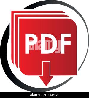 PDF-Datei Vektorsymbol, Download, Logo Stock Vektor