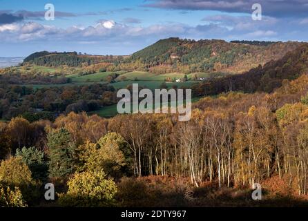 RAW Head und Burwardsley Hill aus Bickerton Hill, Cheshire, England, Großbritannien Stockfoto